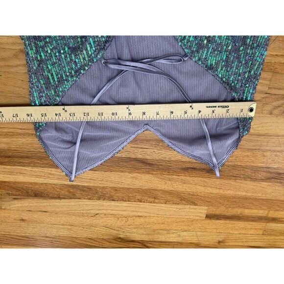 Victoria's Secret Women's Slip Dress Iridescent Glitter Shine Mini Crisscross - Picture 3 of 7